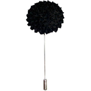 Bassin and Brown Chrysanthemum Lapel Pin - Black