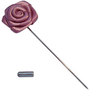 Bassin and Brown Floral Rose Lapel Pin - Dusky Pink