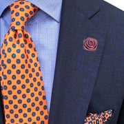 Bassin and Brown Floral Rose Lapel Pin - Dusky Pink