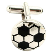 Bassin and Brown Football Cufflinks - Silver/Black