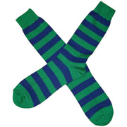 Bassin and Brown Hooped Stripe Socks - Green/Royal Blue