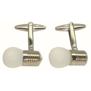 Bassin and Brown Light Bulb Cufflinks - Silver/White