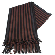 Bassin and Brown Lyttleton Stripe Scarf - Brown/Black/Grey