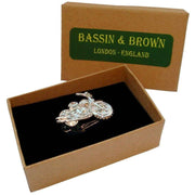 Bassin and Brown Motorbike Tie Bar - Silver
