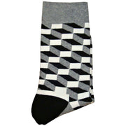 Bassin and Brown Optical Check Socks - Black/Grey/White