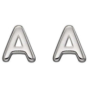 Beginnings A Initial Stud Earrings - Silver