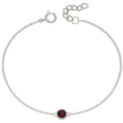 Beginnings January Birthstone Bracelet - Silver/Burgundy