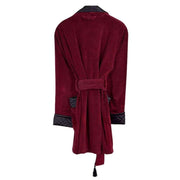 Bown of London Belgravia Luxury Cotton Short Velvet Smoking Jacket - Burgundy