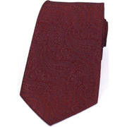 David Van Hagen Classic Paisley Silk Tie - Wine Red