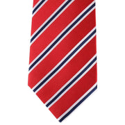 David Van Hagen Regimental Striped Tie - Red/Navy/White