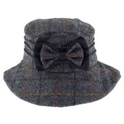 Dents Abraham Moon Yorkshire Check Tweed Bucket Hat - Charcoal Grey