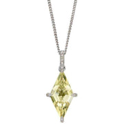 Elements Gold Kite Shaped Quartz Pendant - Lemon Yellow/Silver