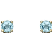 Elements Gold March Birthstone Stud Earrings - Light Blue/Gold