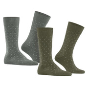 Esprit Fine Dot 2 Pack Socks - Green