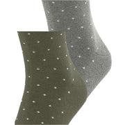 Esprit Fine Dot 2 Pack Socks - Green