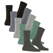 Esprit Solid Mix 5 Pack Socks - Green/Grey Mix