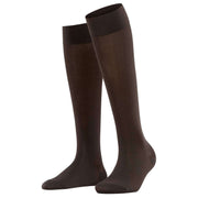 Falke Cotton Touch Knee High Socks - Dark Brown