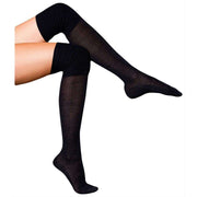 Falke Finest No3 Merino and Silk Over the Knee Socks - Anthracite Melange