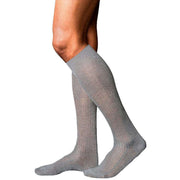 Falke No10 Pure Fil d'Ecosse Smooth Ribbed Knit Knee High Socks - Light Grey Melange