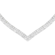 KJ Beckett Chevron V Shaped Necklace - Silver