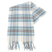 Locharron of Scotland Beau Stewart Blue Dress Cashmere Scarf - Cream/Blue