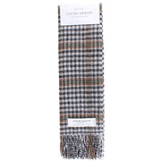 Locharron of Scotland Burns Check Lambwool Scarf - Black/White/Brown