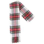 Locharron of Scotland Stewart Dress Modern Lambswool Scarf - White/Green/Red