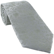Michelsons of London Delicate Floral Wedding Tie and Pocket Square Set - Silver
