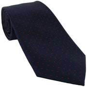 Michelsons of London Pin Dot Tie and Pocket Square Set - Navy/Red