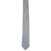 Michelsons of London Slim Satin Polyester Pocket Square and Tie Set - Silver