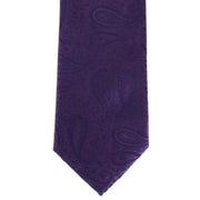 Michelsons of London Tonal Paisley Polyester Tie - Dark Purple