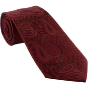 Michelsons of London Tonal Paisley Polyester Tie - Dark Red