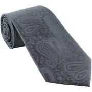 Michelsons of London Tonal Paisley Polyester Tie - Grey