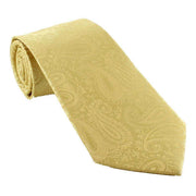 Michelsons of London Tonal Polyester Paisley Pocket Square and Tie Set - Gold