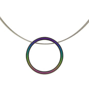 Ti2 Titanium Retro Large Pendant - Rainbow