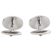Zennor Enamel Oval Cufflinks - Blue/Silver